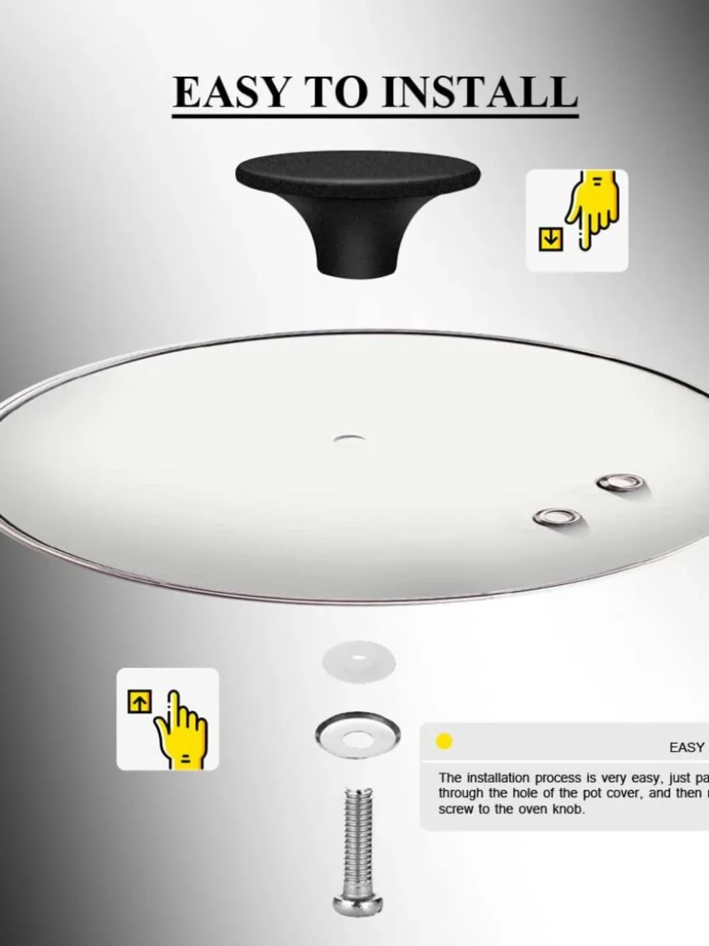 Dutch Oven Knob Pan Lid Handle Replacement Knob for Le Creuset, Lodge, Aldi and